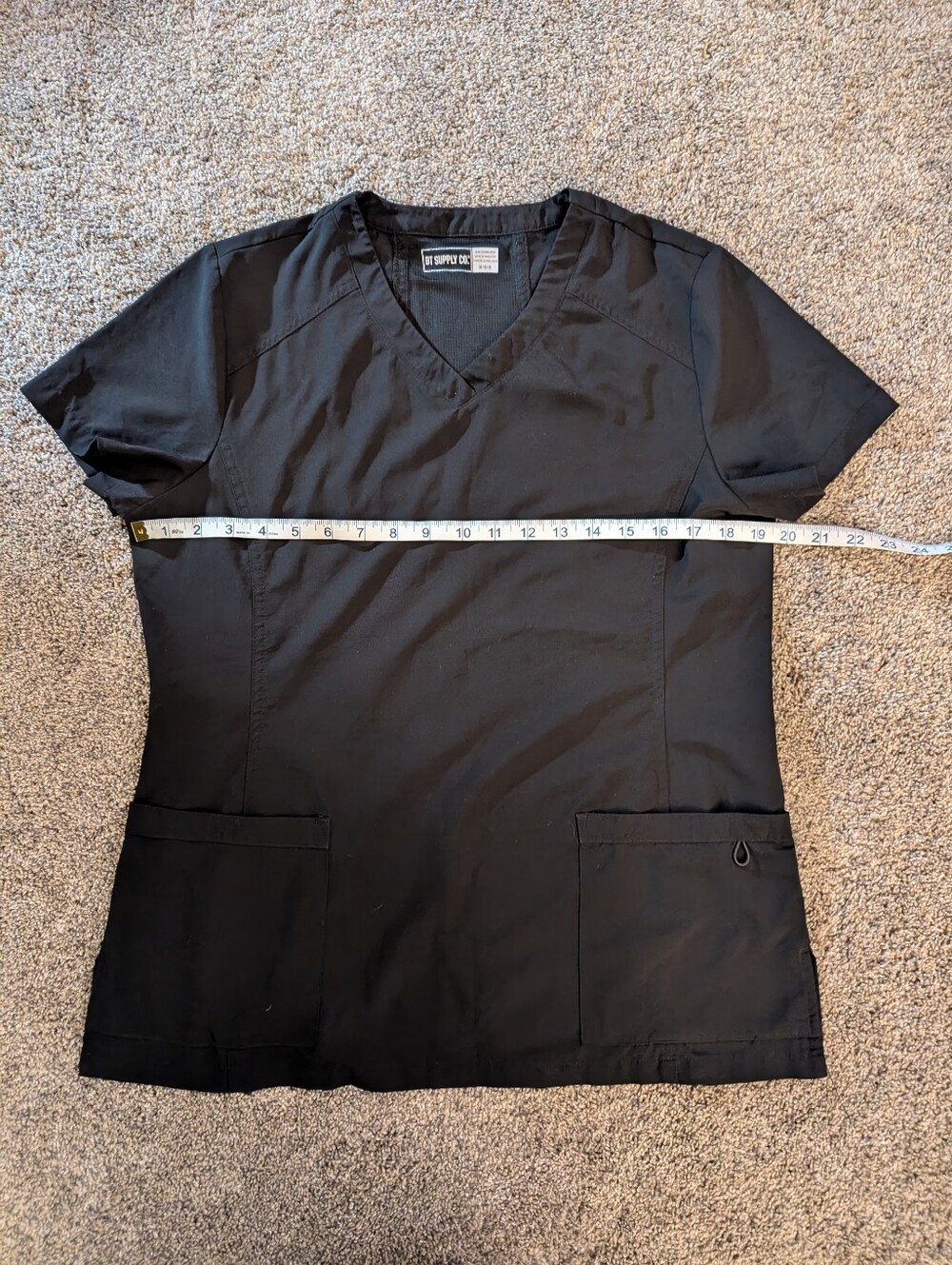 Women's BT Supply Co. Black V-Neck Scrub Top EUC Size Medium